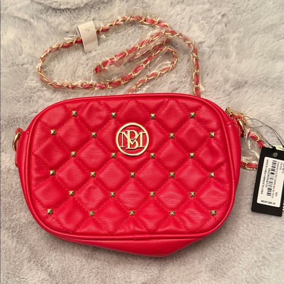 Badgley Mischka Handbags - Badgley Mischka Red Quilted Crossbody Bag